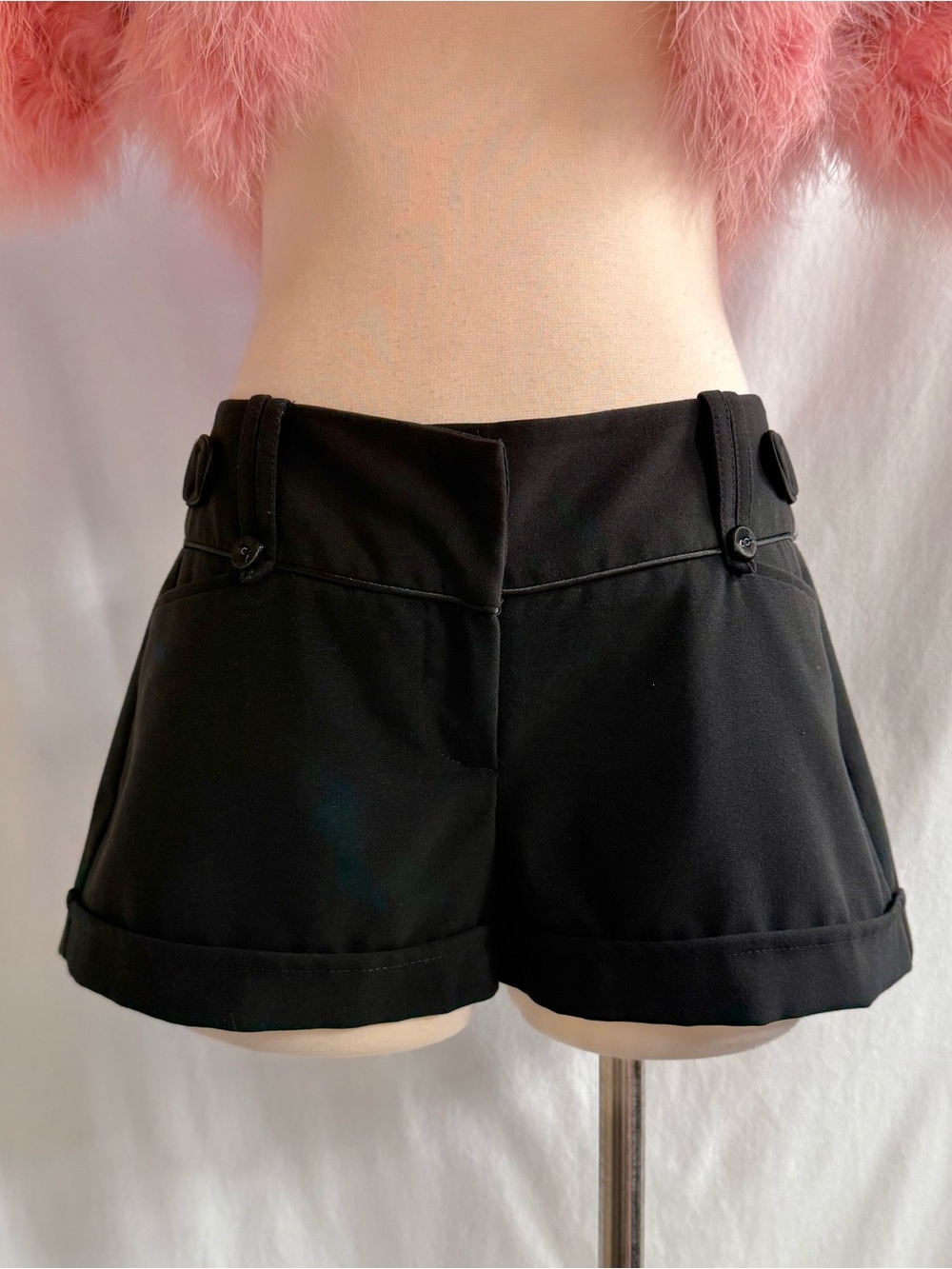 Y2K Charlotte Russe Black Cuffed Micro Shorts